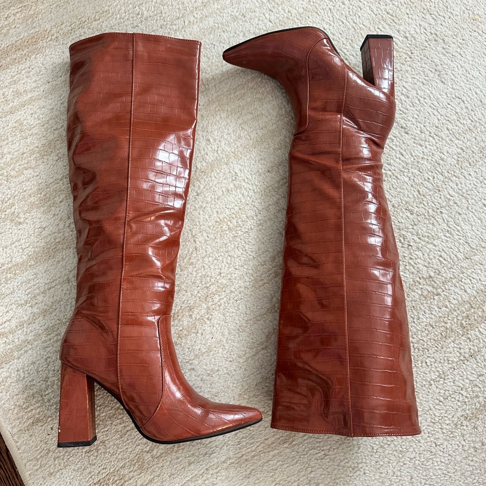 Elegant Brown Knee-High Boots